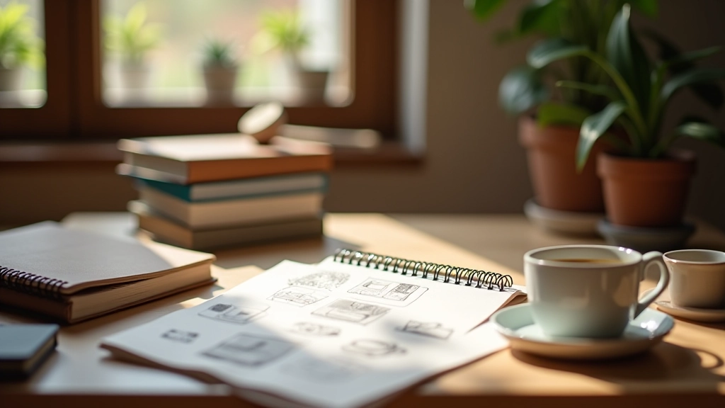 Studio creativo con campioni di prodotti artigianali