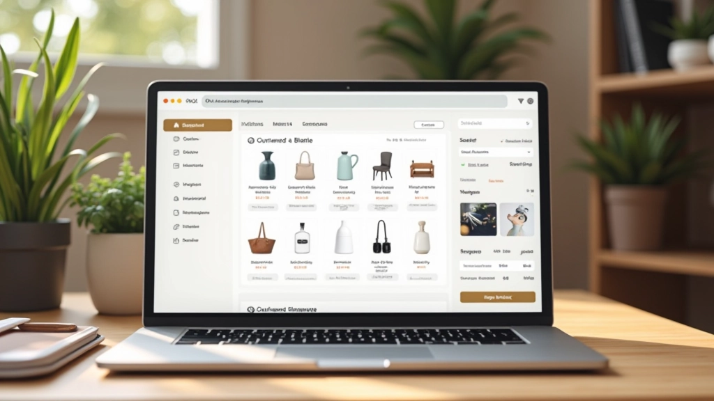 Schermo di laptop che mostra pannello di controllo di piattaforma e-commerce con grafici e ordini in tempo reale
